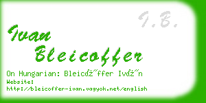 ivan bleicoffer business card